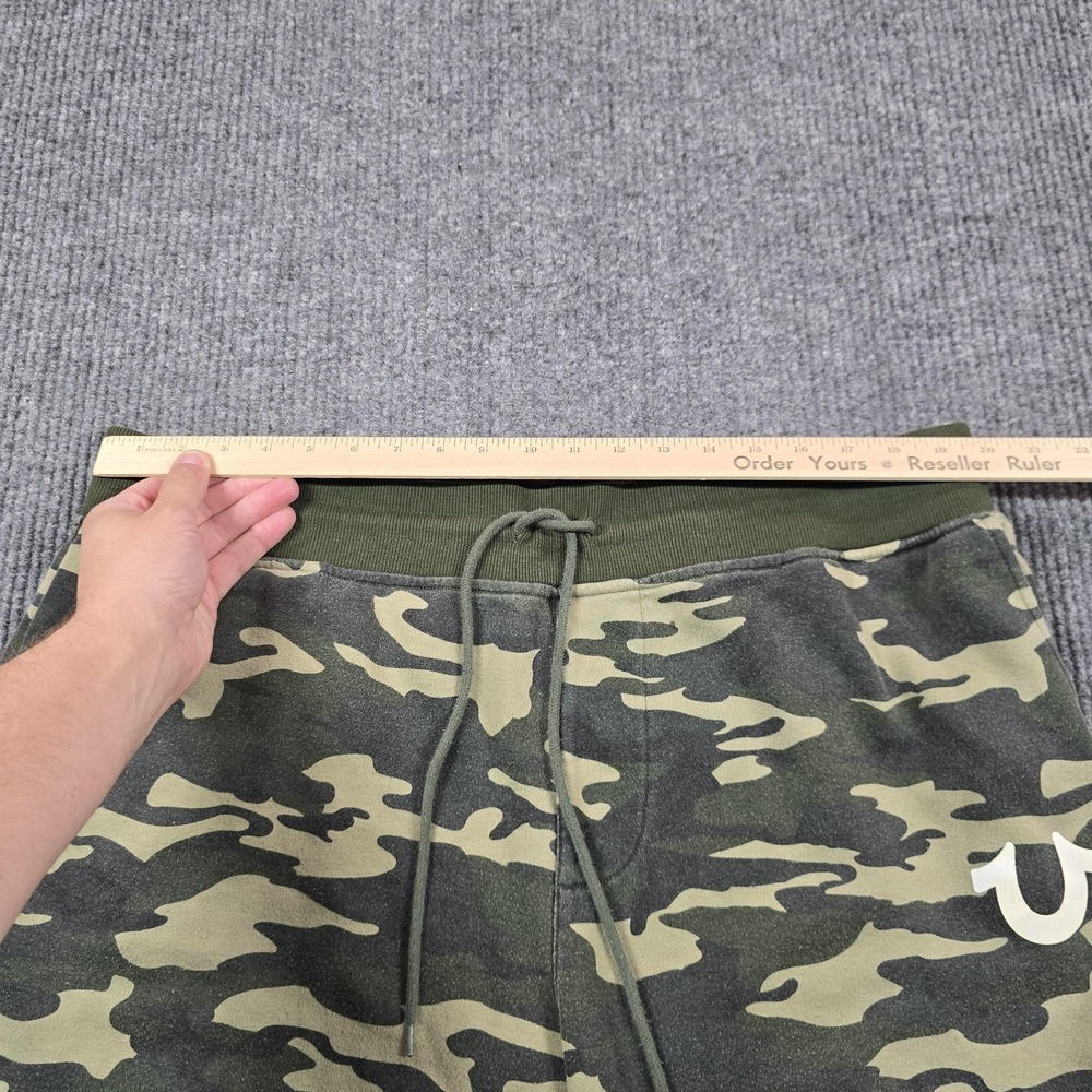 True Religion Jogger Pants Mens 2XL‎ Green Camo Fleece Drawstring Waist Pockets - Picture 12 of 14